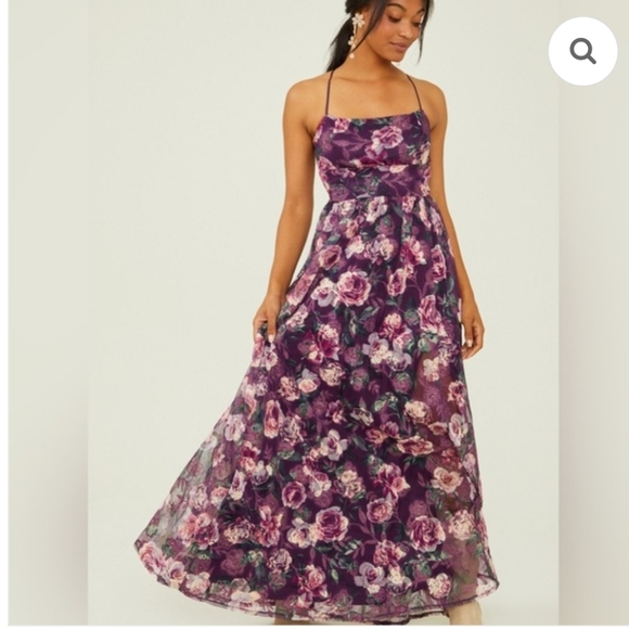 Altar'd State Dresses & Skirts - NWOT altard state Moxie Floral Maxi Dress Burgandy Purple Maroon Medium Gown